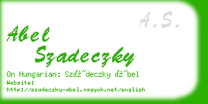 abel szadeczky business card